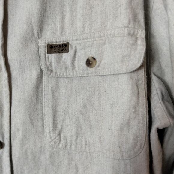 Guide Series Gander Mountain XL Tall Light Grey Thick Flannel Shirt or Shacket - Picture 4 of 5